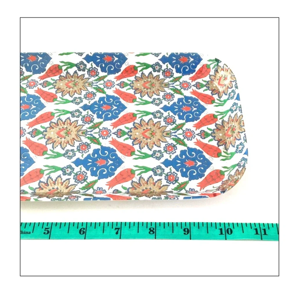 Vintage Set of Two Melamine Trays in Retro Print